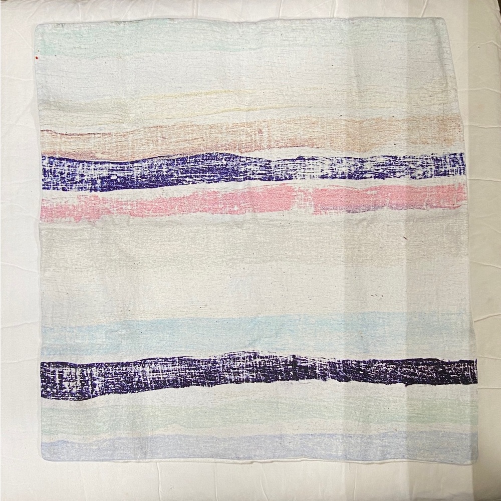 Sugarboo & Co striped linen pillow case.